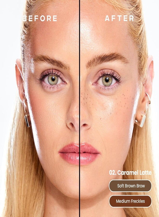 ساتيو جل الحواجب الملون وقلم النمش الصناعي Sacheu Brow & Freckle STAY-N — صبغة حواجب 2 في 1 تدوم طويلاً ومقاومة للماء، خالية من القسوة على الحيوانات ونباتية، بنكهة كراميل لاتيه - Image 3